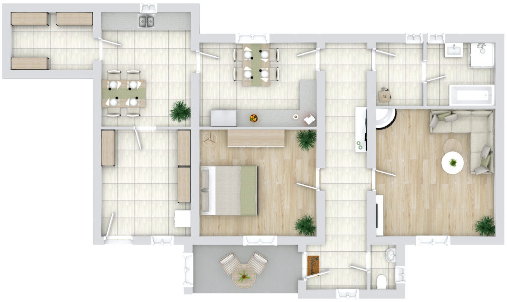 Grundriss des Zweifamilienhauses