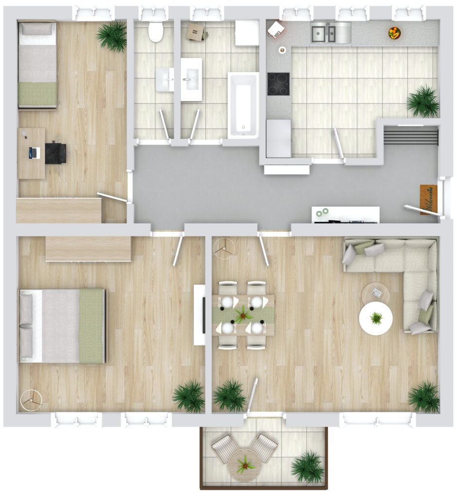 Grundriss der 3-Zimmer-Wohnung